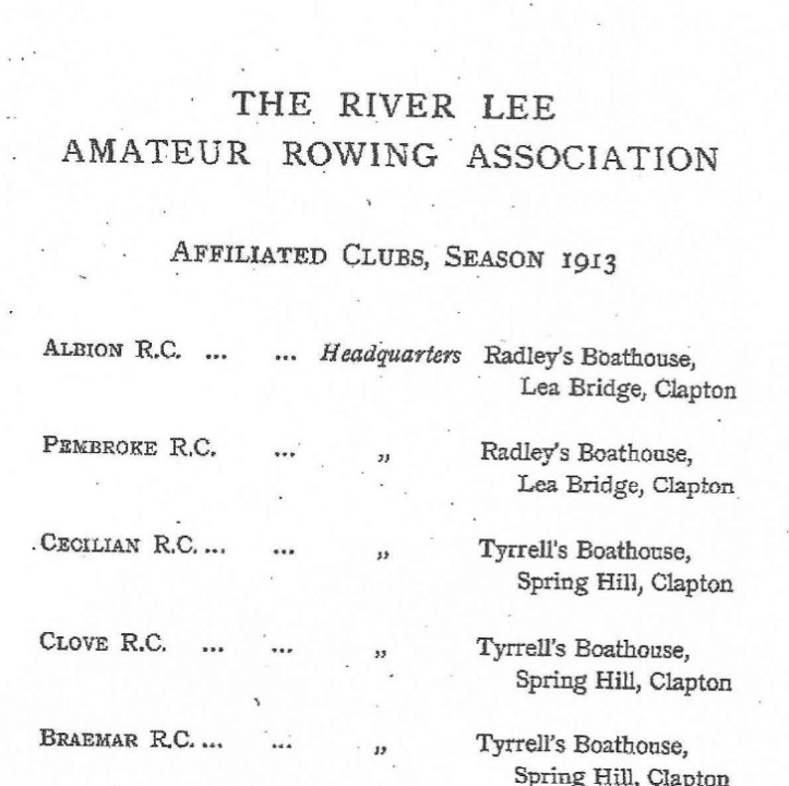 Crump's book on Lea rowing ignored the Tradesmen’s clubs, which there were many of at that time.